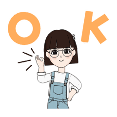 メガネ女子 スタンプ