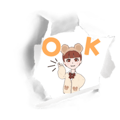 くま好き女子のスタンプ