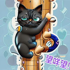 小さな黒い猫の列