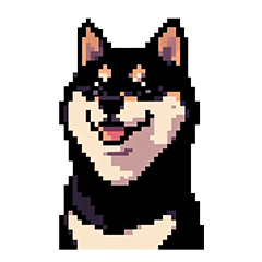 日常 ドット絵 柴犬 黒柴 40種 しばいぬ