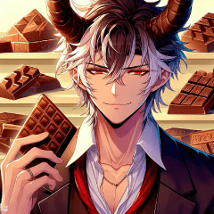 悪魔の男性のバレンタインスタンプ