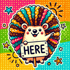 アフロハリネズミのスタンプ@SFW