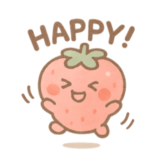 パステルカラーのいちごのスタンプ2