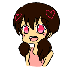 目の中にハートを持った女の子