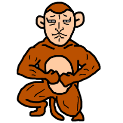 男子が好きそうな猿のスタンプ