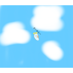 変なお化けのスタンプ