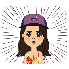 ゆみちゃんのスタンプ(アロハVer.)