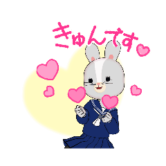 平成ギャルうさぎ　令和もがんばるスタンプ