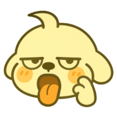 やんちゃ犬ダンダン麺-顔のアップスタンプ