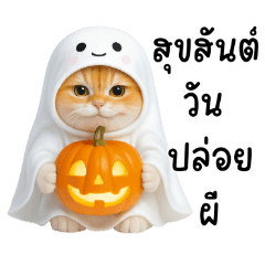 ハロウィンのあそびゴーストねこ