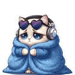 ヒップホップ猫はおやすみ、夢の世界へ