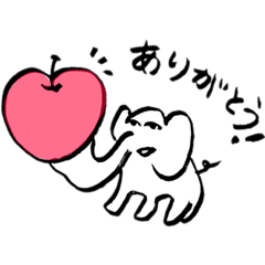 気ままなゾウのスタンプ