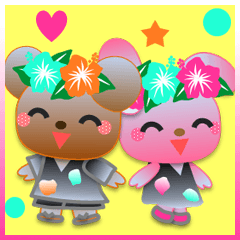 うさぎとくまの日々（ハイビスカス3)