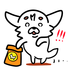 二足歩行の白いわんころ