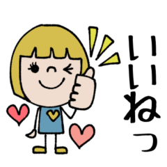 mottoのぱっつんボブガール♪デカ文字