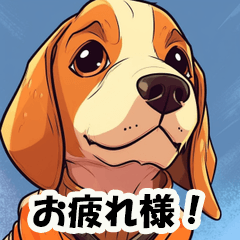 かわいいビーグル挨拶06