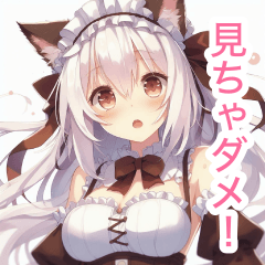 猫耳女子とチョコレートスタンプ