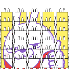 動く 擦れうさぎ デカ文字