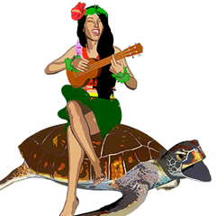 Hawaiian girl sticker (english)