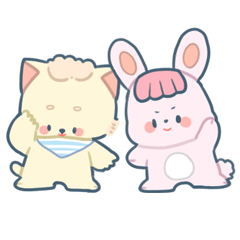 きいろ猫とももいろウサギ