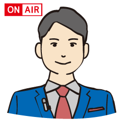 淡々とコメントするニュースキャスター