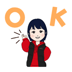 日常使い/ボブ女子スタンプ/可愛いおかっぱ