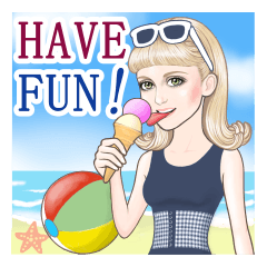 麗しの瞳～美女の英語スタンプ～2