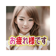 【背景付き】AI美女挨拶スタンプ♡第２弾