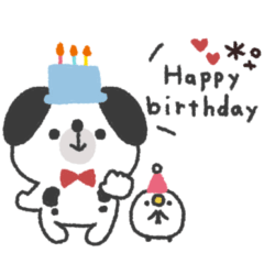 ダルメシアンとトリ◎あいさつスタンプ#1