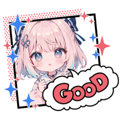カワイイ系女子のスタンプです