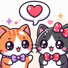 *毎日使える*LOVEねこスタンプ