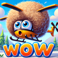 アフロヘリコプターのスタンプ@SFW