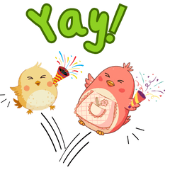 Happy Cute Bird Family Colourful Funny