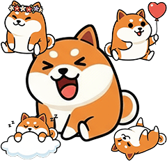 かわいい芝犬　スタンプ