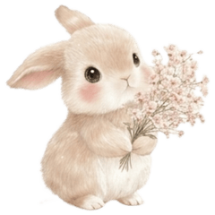 おとな可愛い❤水彩うさぎの丁寧な挨拶