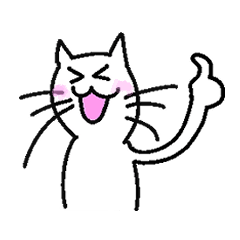 ひげの長い白ネコ