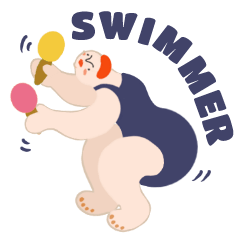 海とまったりすることを愛するスイマー