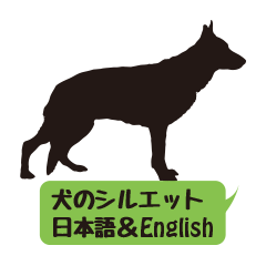 犬のイラストと日本語＆英語