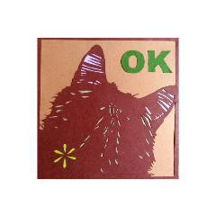 猫の切り絵スタンプ　by SONAERUわんにゃん