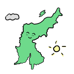 甲信越地方3県の気象現況を伝えるスタンプ