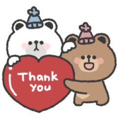 しろくまさんとくまさん◎仲良しスタンプ