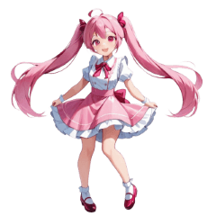 可愛いメイドコスプレの女の子スタンプ