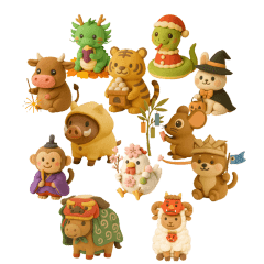 干支紙粘土の年間コラボ7