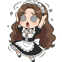 忙しすぎて目が回るメイドさん