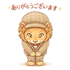 紳士ライオンのLEOチェック柄ゴールドアイ