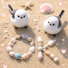 とびだす★海 シマエナガ★夏★鳥