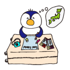 英語-旅するペンギンの可愛い日常