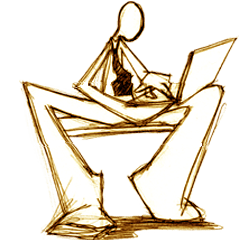 Shadow Man abstract cartoon symbol