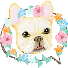 フレンチブルドッグの動くスタンプ