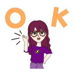 もさい女の子スタンプ